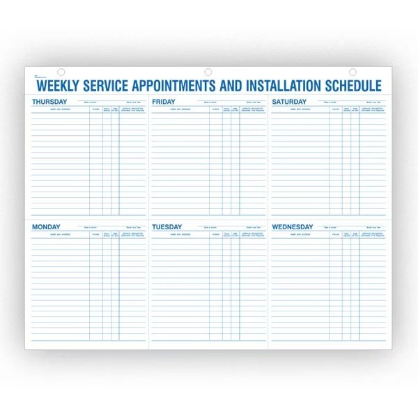 WeeklyServiceAppointments & InstallationSchedule 22
